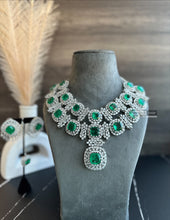 Load image into Gallery viewer, Alia bhatt American diamond Cz necklace choker set
