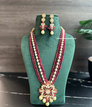 Load image into Gallery viewer, Ruby Layered Moissanite Necklace set
