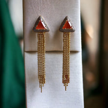 Load image into Gallery viewer, American diamond orange Golden Cz Earrings
