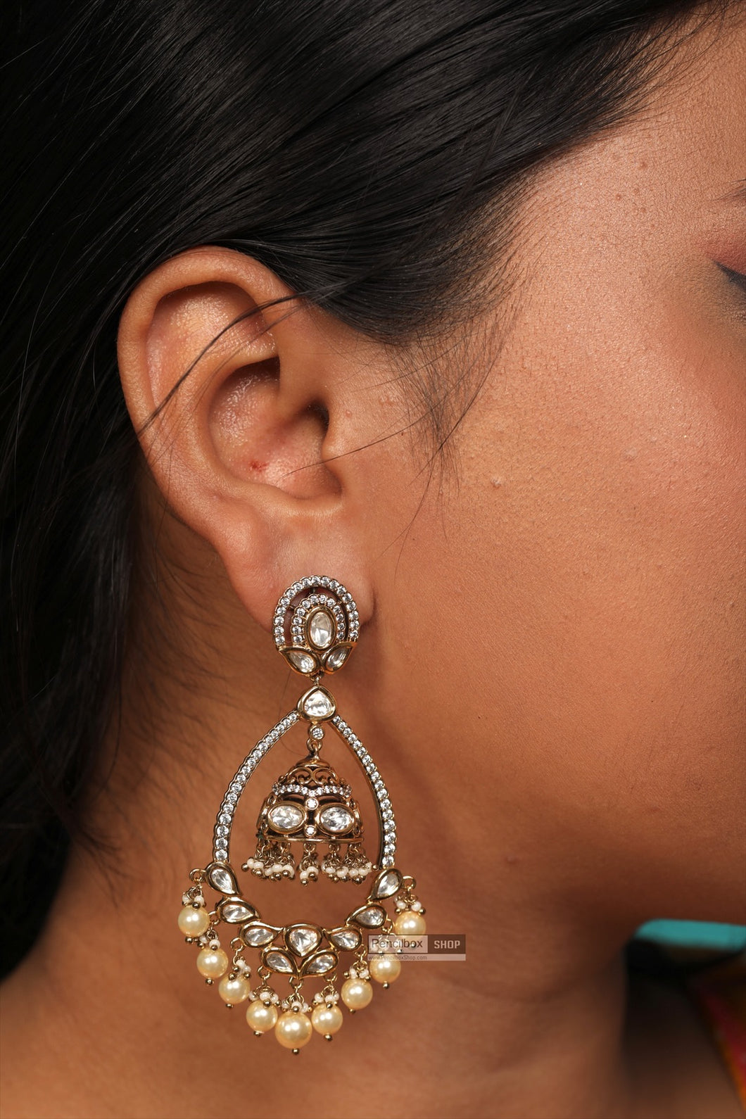 Premium Tayani 22k Gold Plated Drop Jhumka Dangling Earrings