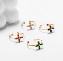 Load image into Gallery viewer, 18k gold plated Flower sleek stainless steel Rings IDW
