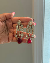 Load image into Gallery viewer, Moissanite Ruby Waterfall Premium Necklace set
