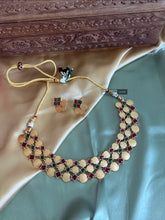 Load image into Gallery viewer, Golden matte finish Multicolor Necklace set
