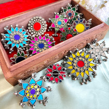 Load image into Gallery viewer, Afghani Real Mirror Adjustable ghungroo Ring
