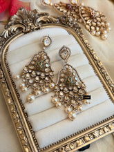 Load image into Gallery viewer, Green Premium Tayani 22k Gold Plated Epoxy 3D peacock Dangling Earrings
