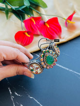 Load image into Gallery viewer, Multicolor Mop gemstone Sabya inspired Cuff bracelet kada
