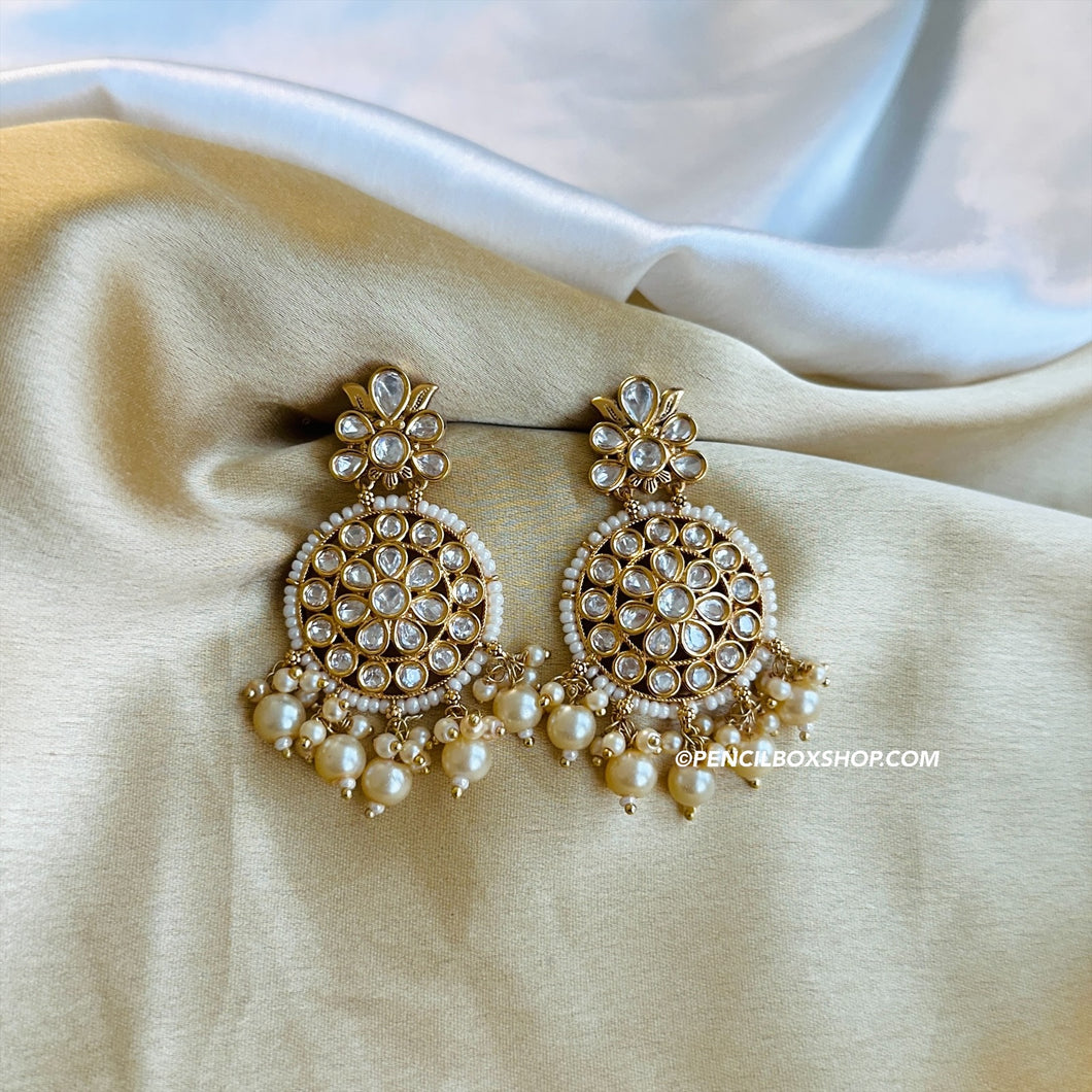 Tayani Premium White gold plated Beads Earrings.