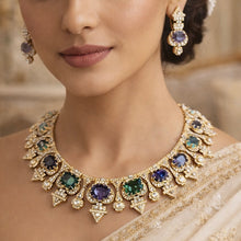 Load image into Gallery viewer, Sabya Inspired Celebrity Multicolored Gemstones Premium Necklace set
