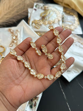 Load image into Gallery viewer, 22k Gold plated Tayani cz dainty Single line Necklace set
