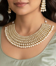 Load image into Gallery viewer, 18k Gold plated Tayani White Gold Premium Statement Necklace set
