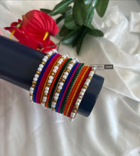 Load image into Gallery viewer, Pearl Velvet Multicolor bangle set
