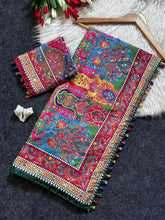 Load image into Gallery viewer, VIRAL SAREE MIRROR PAKISTANI AJRAKH PRINT SAREE
