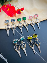 Load image into Gallery viewer, German silver Lookalike scissor earrings
