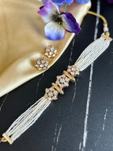 Load image into Gallery viewer, 22k gold plated Tayani Pearl Choker Necklace set
