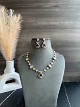 Load image into Gallery viewer, Gold plated Dainty moissanite Stone Chain Necklace set
