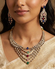 Load image into Gallery viewer, Moissanite Waterfall Layered Premium Necklace set
