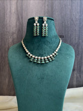Load image into Gallery viewer, Dainty Tayani Baguette premium Gold plated necklace set
