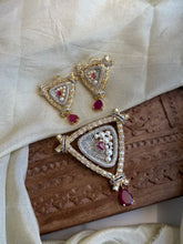Load image into Gallery viewer, Cz Golden American Diamond pendant set
