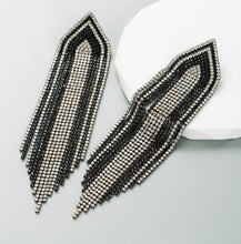 Load image into Gallery viewer, Long Rhinestone summer Tassel Earrings IDW
