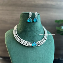 Load image into Gallery viewer, Lyra ocean Blue Certified svarovski Crystal American Diamond Premium set
