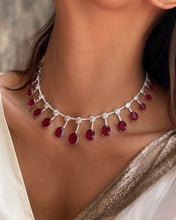 Load image into Gallery viewer, Solitaire Tassel Real Looking American diamond Cz Premium Necklace set
