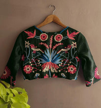 Load image into Gallery viewer, 34 Size Full embroidery Work Green Blouse
