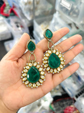 Load image into Gallery viewer, Premium Moissanite Doublet Golden Danglers earrings
