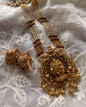 Load image into Gallery viewer, Moissanite Long Ruby Krishna ji Premium Necklace set
