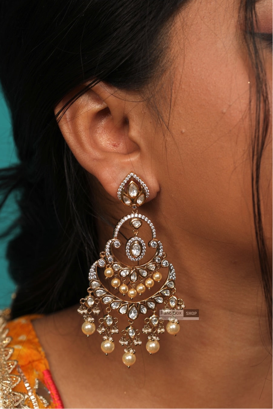 Nayka Premium Gold Plated Drop Dangling Earrings