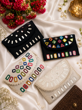 Load image into Gallery viewer, Handmade Mirror Cloth Sling bag clutch
