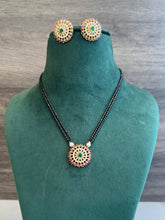 Load image into Gallery viewer, Cz Round Black Beads Mangalsutra set
