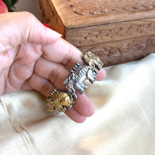 Load image into Gallery viewer, German Silver Dual Tone elephant Kada Openable Single piece

