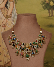 Load image into Gallery viewer, Sabya Inspired Celebrity Multicolored Gemstones Premium Necklace set
