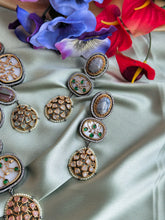 Load image into Gallery viewer, Designer inspired gem stone Premium Sabya inspired Heritage Necklace set
