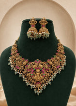Load image into Gallery viewer, TRENDING Golden Pachi Lakshmi Nakshi work necklace set

