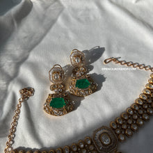 Load image into Gallery viewer, Green Doublet Moissanite Premium Choker necklace set
