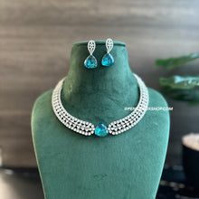 Load image into Gallery viewer, Lyra ocean Blue Certified svarovski Crystal American Diamond Premium set
