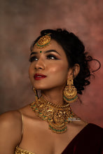 Load image into Gallery viewer, Premium Matte Ganpati Ethnic Choker necklace set
