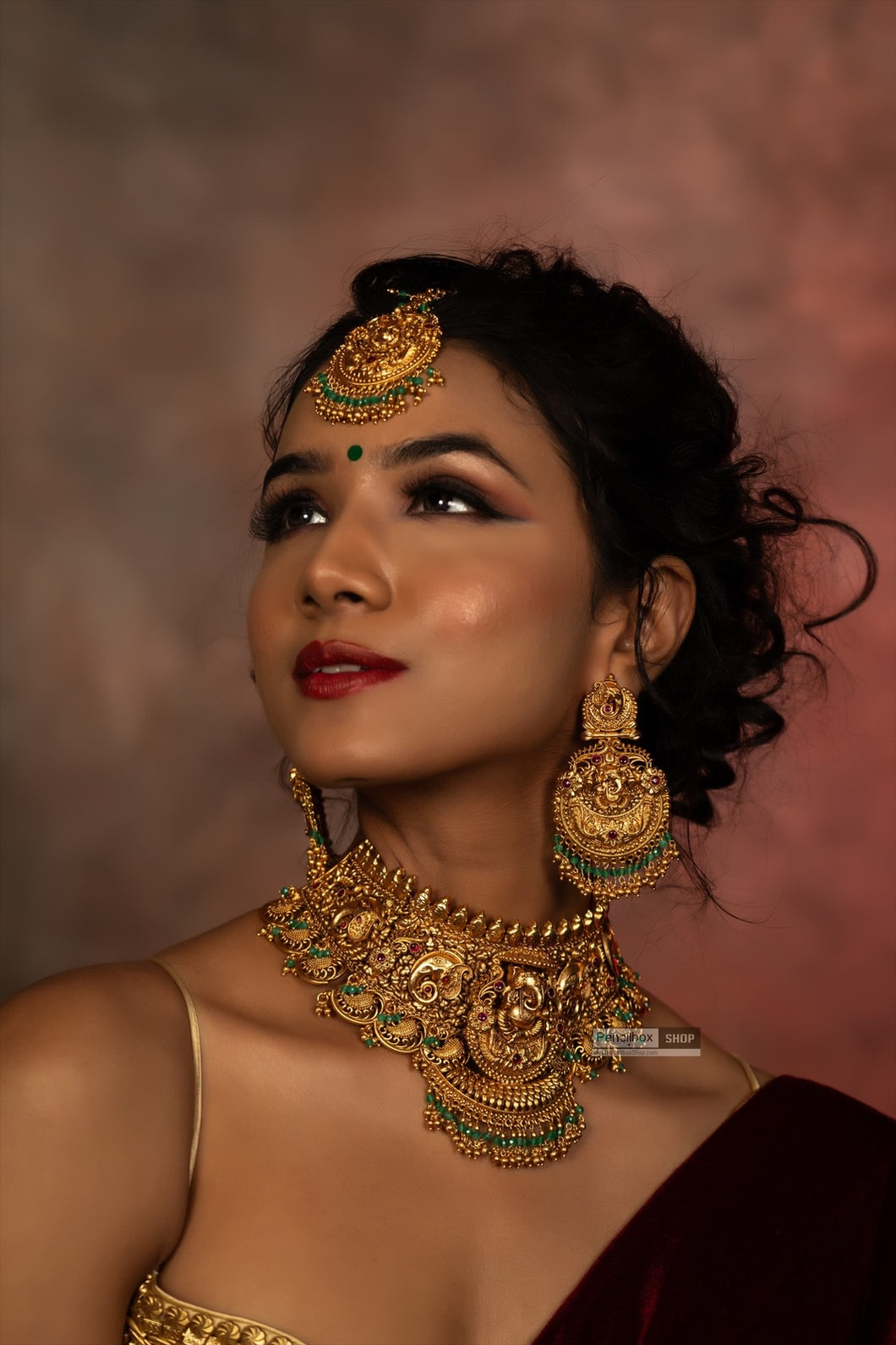 Premium Matte Ganpati Ethnic Choker necklace set