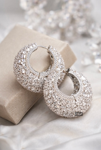 Load image into Gallery viewer, Evergreen Premium Solitaire Lookalike American Diamond Cz Hoops

