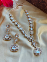 Load image into Gallery viewer, 22k gold plated Tayani Kundan Dainty Simple Necklace set
