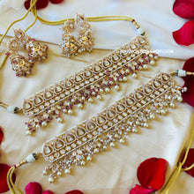 Load image into Gallery viewer, Tayani 22k gold Plated pearl Choker necklace set
