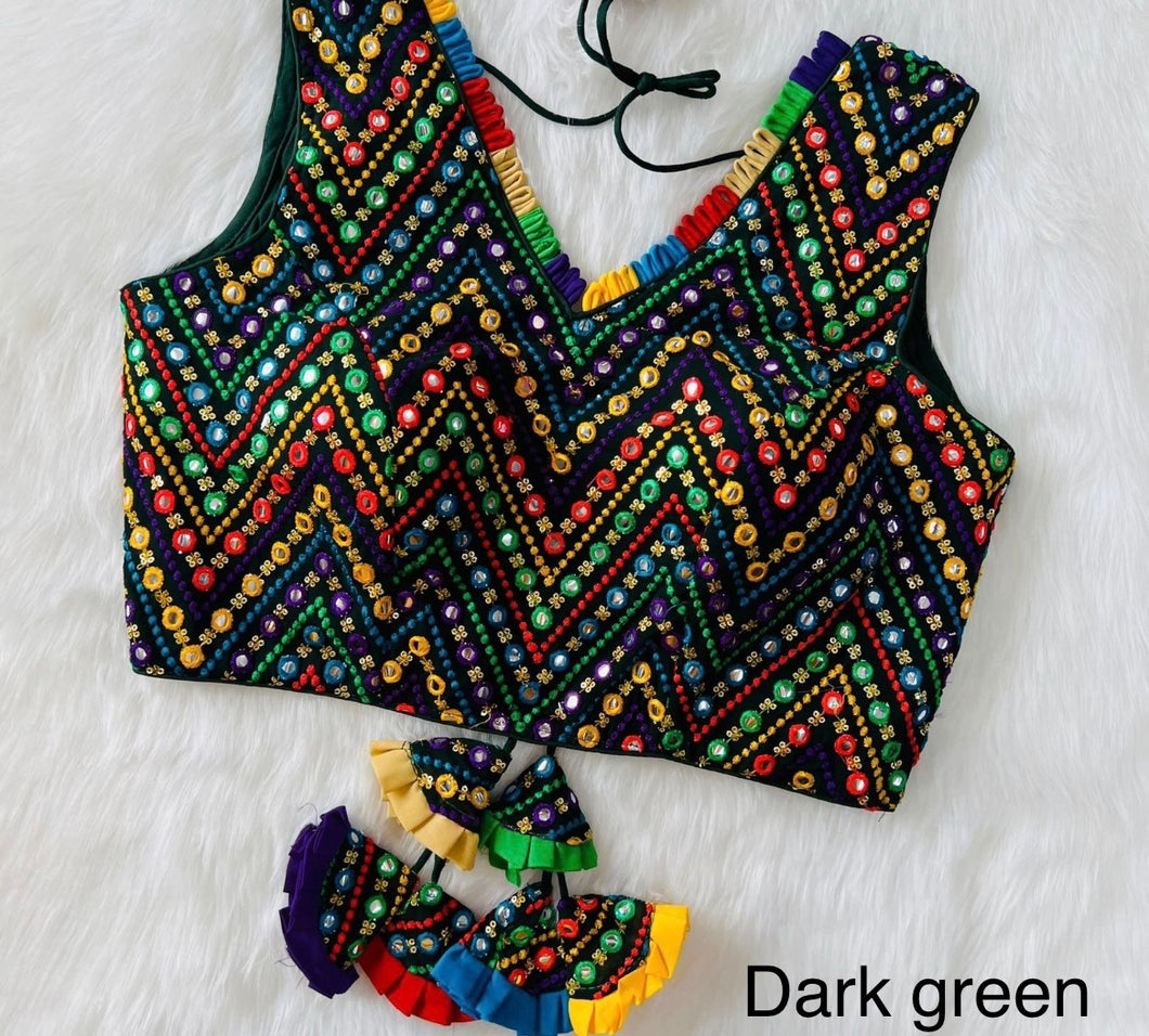 Multicolor  Foiled Mirror Embroidery Blouse 38-42