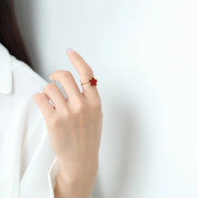 Load image into Gallery viewer, 18k gold plated Clover Stainless Steel Adjustable Golden Ring
