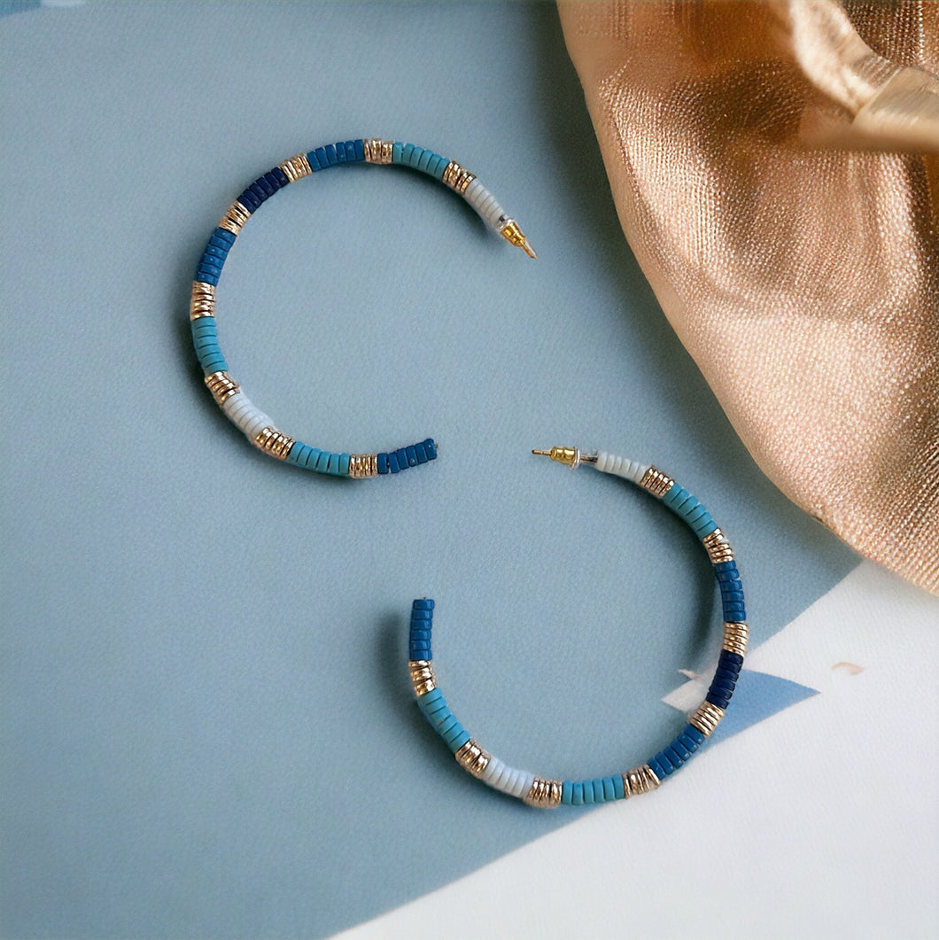 Shades of blue Hoop earrings IDW