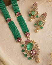 Load image into Gallery viewer, Solitaire Floral Rose Gold MM pink Mint Pearl Multicolor Premium Mid Length set

