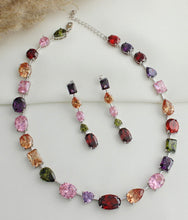 Load image into Gallery viewer, Multicolor Solitaire Premium Necklace set
