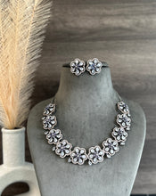 Load image into Gallery viewer, Anaya Flower Victorian Purple American Diamond Necklace set
