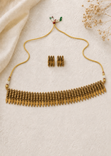 Load image into Gallery viewer, TRENDING Golden Elakkathali Ethnic Choker necklace set
