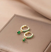 Load image into Gallery viewer, Alloy zircon Small tiny Cz hoop earrings IDW
